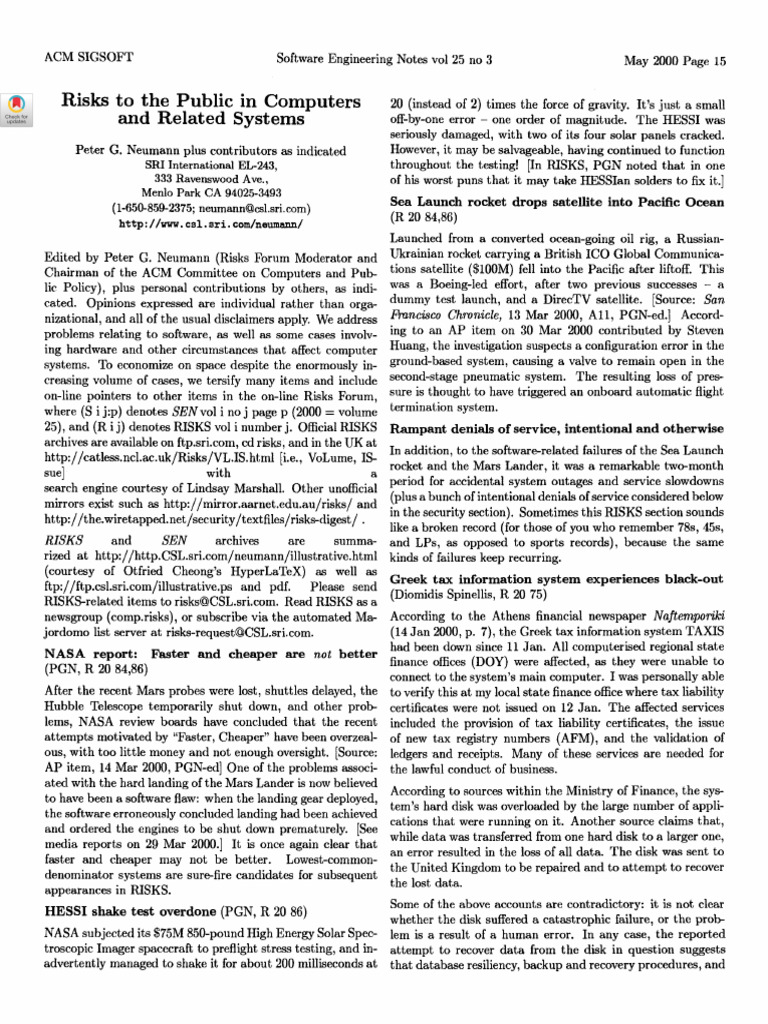 Computer Risks by Experts | PDF