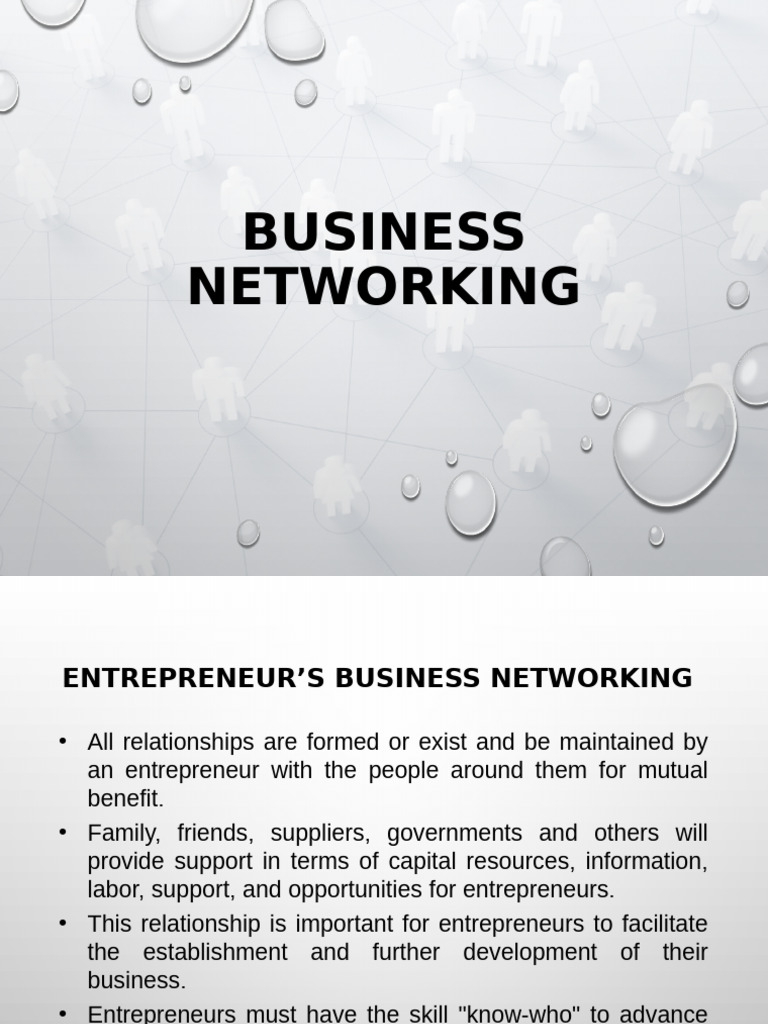 Entrepreneur Networking Strategies | PDF | Entrepreneurship | Communication