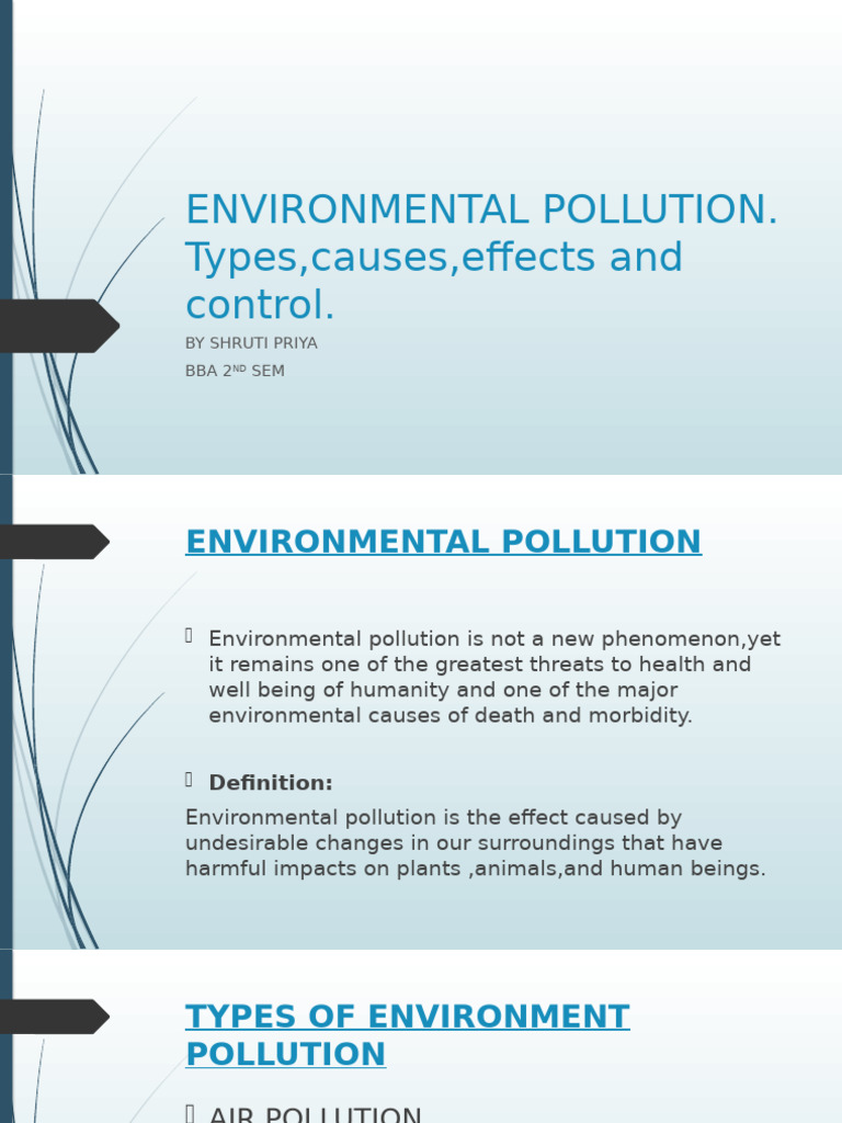 Environmental Pollution 102620 | PDF | Pollution | Soil