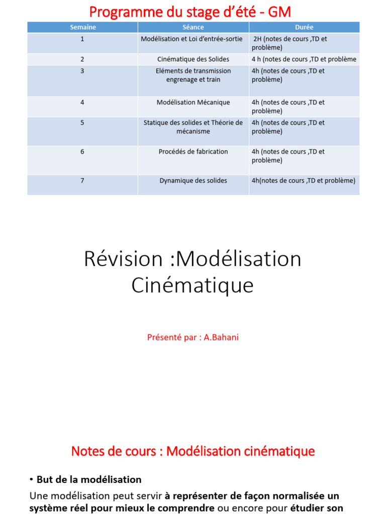 Programme de stage d'été en mécanique | PDF | Ingénierie mécanique ...