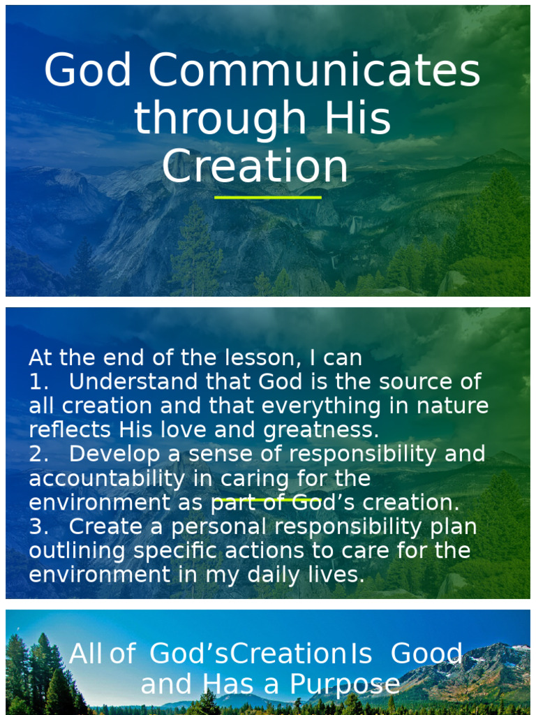 God Communicates Through His Creation | PDF | Natural Environment