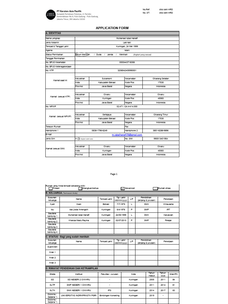 Gaji dan Profil PT Karoten Asia Pasifik | PDF