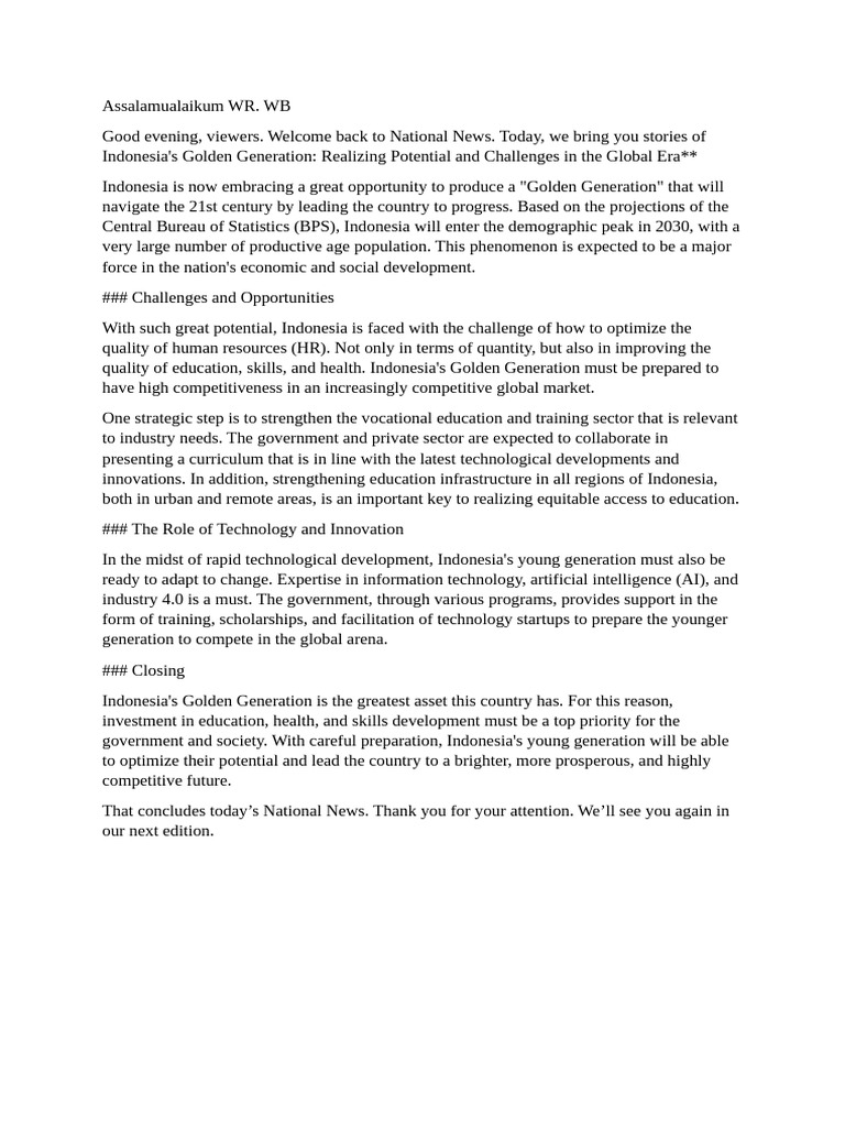 Script News Reading English | PDF