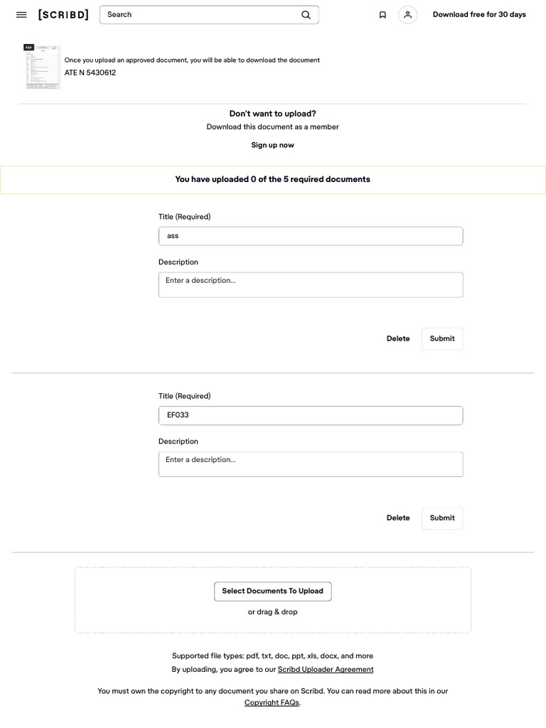 Scribd Document Upload Guide | PDF