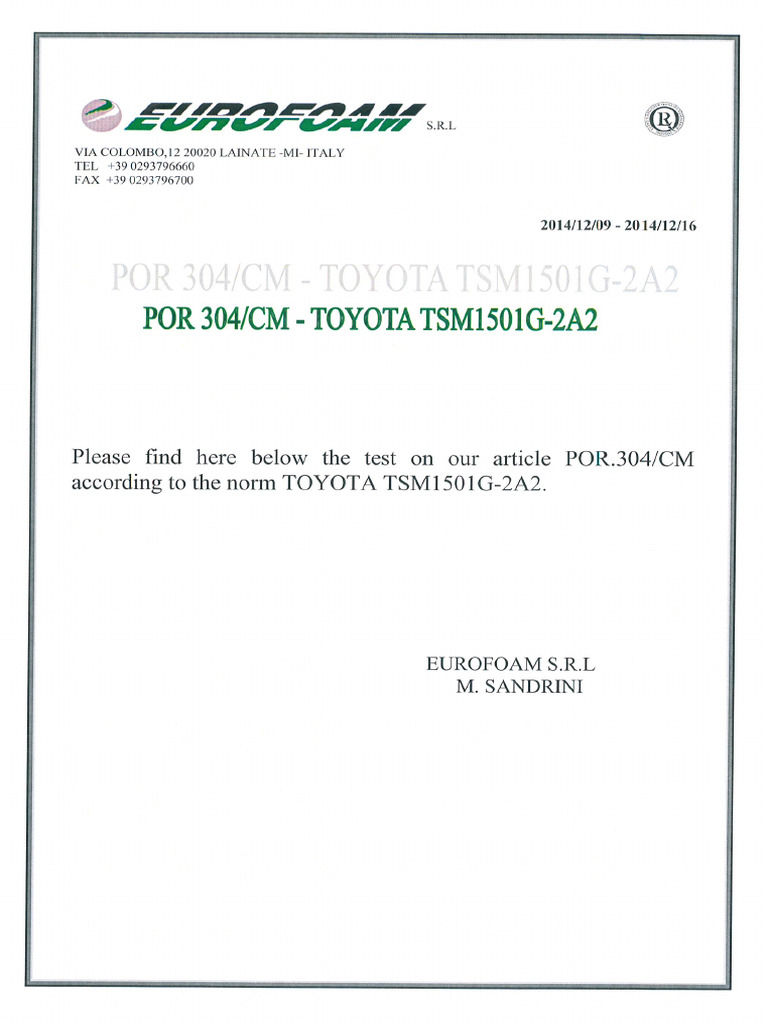 CM Test Toyota TSM1501G 2a2 | PDF