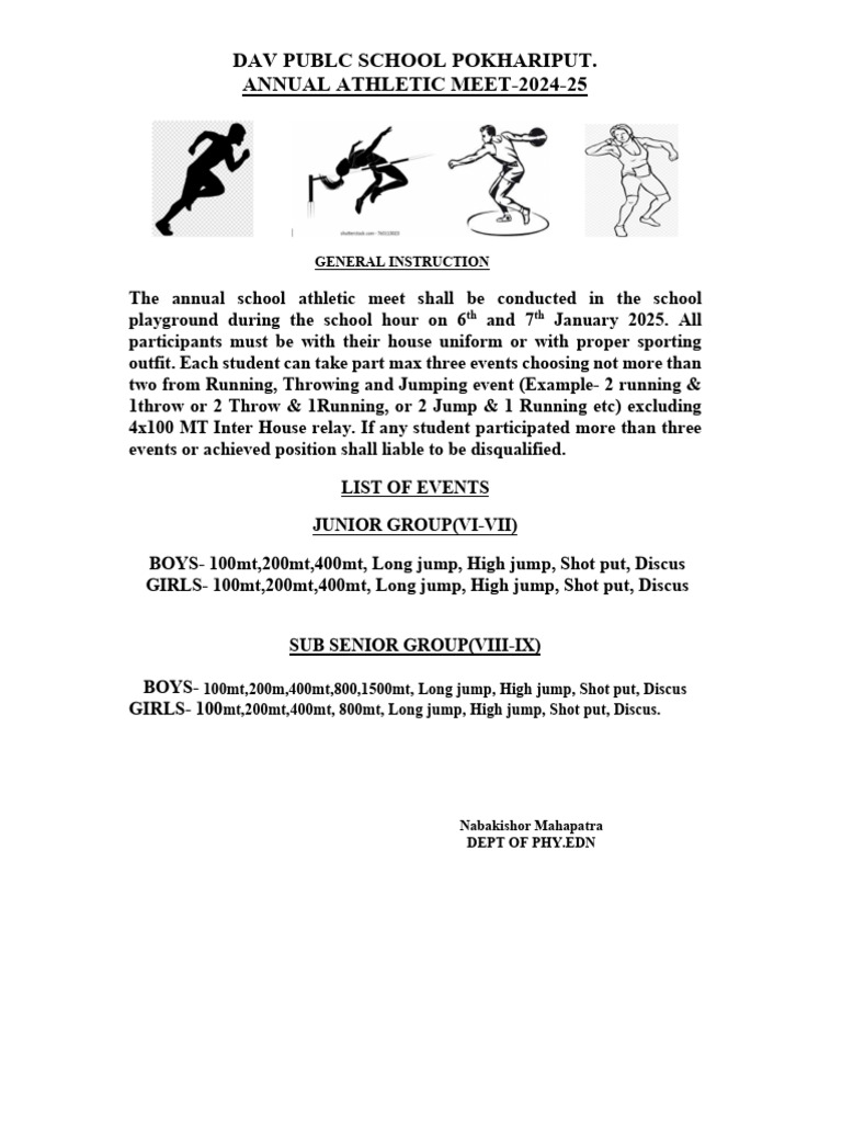 Annual Athletic Meet 2024 | PDF