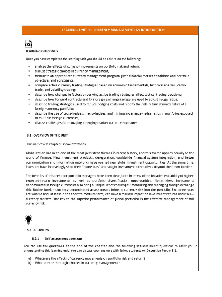 Currency Management Strategies Explained | PDF | Financial Risk | Investing