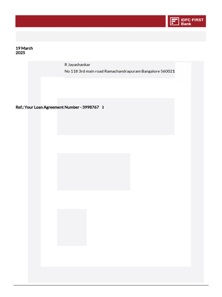 IDFC Bank No Due Certificate Format | PDF | Credit | Finance & Money ...
