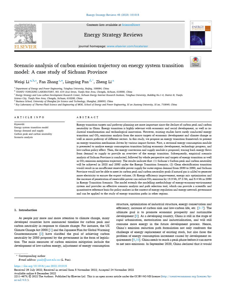 Sichuan Carbon Emission Scenario Analysis | PDF | Renewable Energy ...