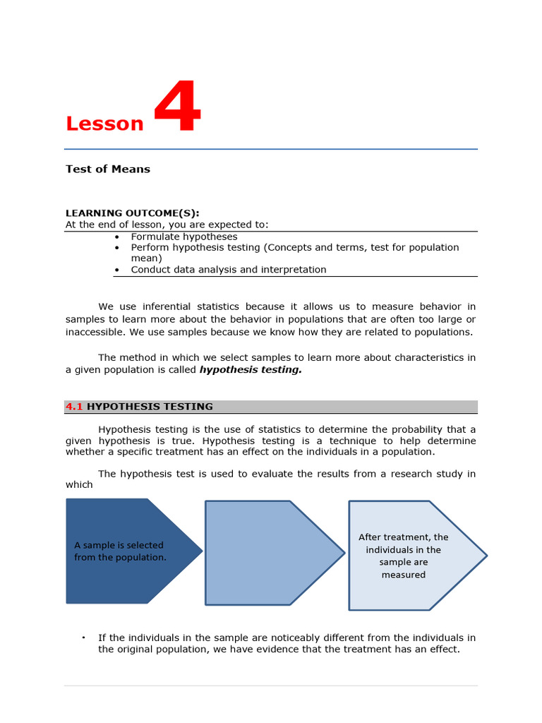 Hypothesis Testing: Methods and Errors | PDF | Type I And Type Ii ...