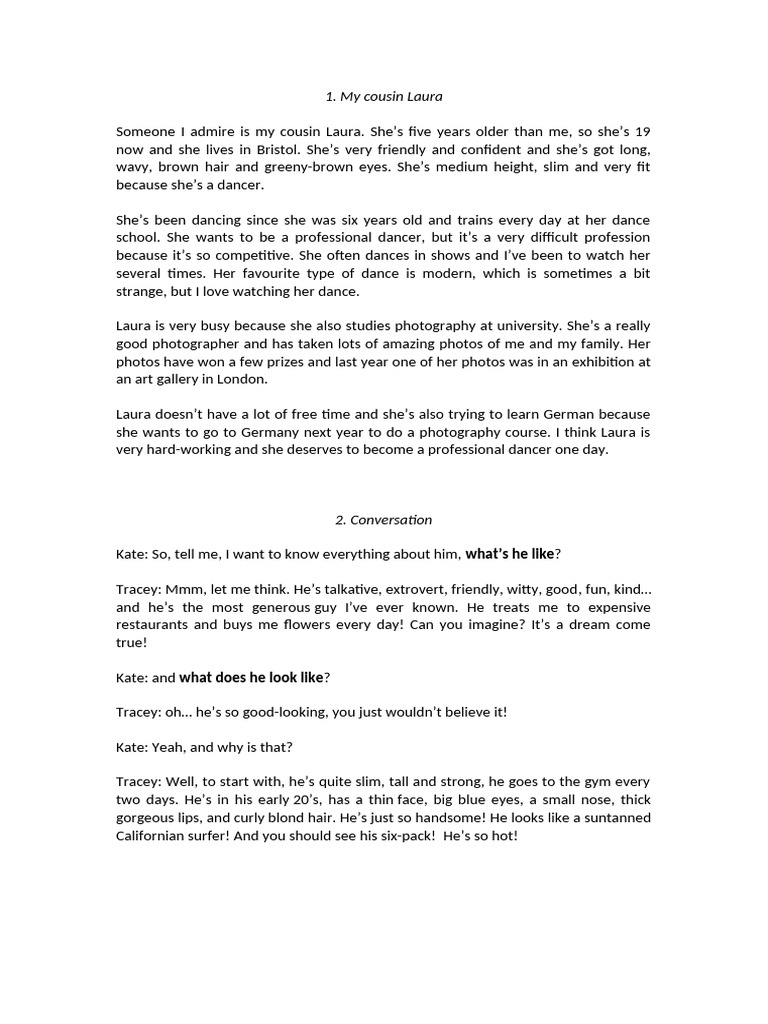 b1 Writing DESCRIPTIONS | PDF