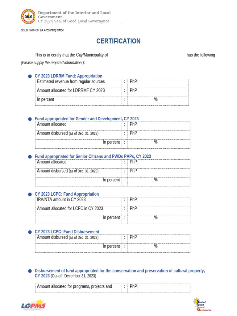 2024 Seal of Good Local Governance Certification | PDF | Stairs