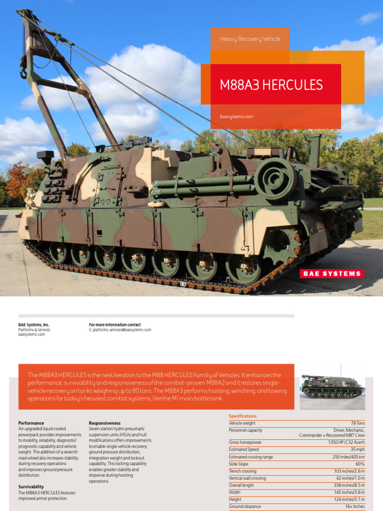 BAE Digital USL Landscape M88A3 | PDF | Military Technology | Transport