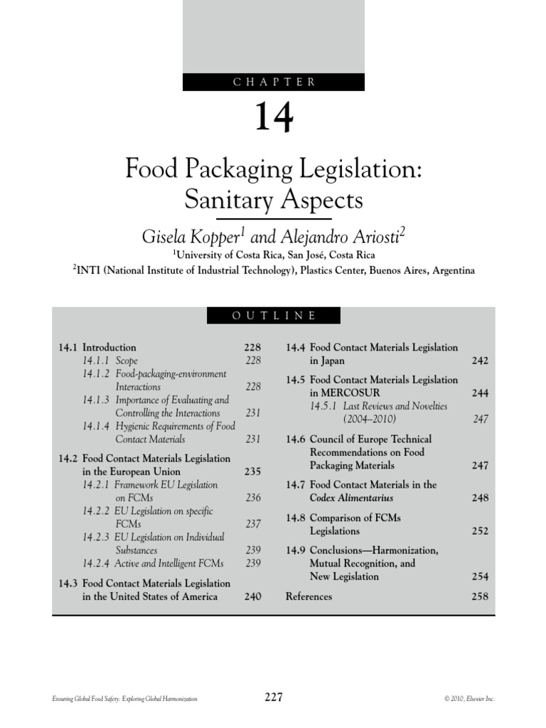 Global Food Packaging Legislation Overview | PDF | Polymers | Polyethylene