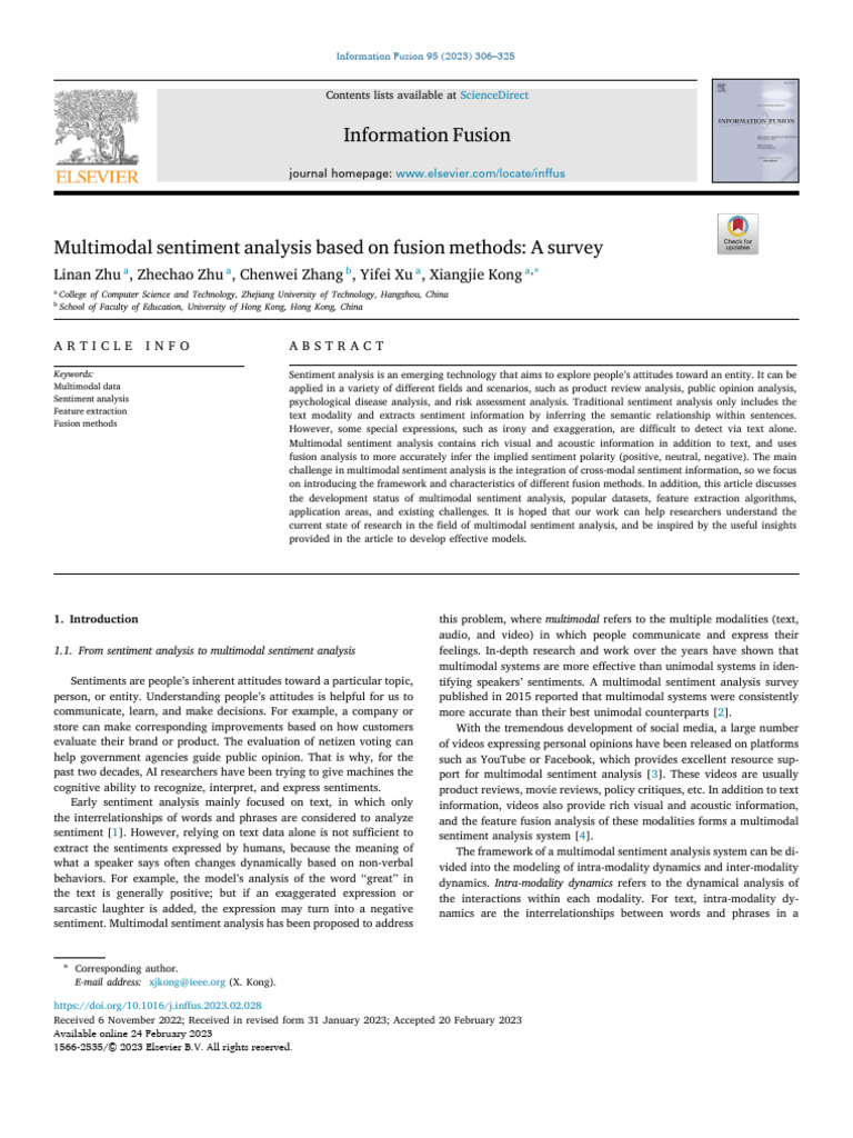 Multimodal Sentiment Analysis Survey | PDF | Support Vector Machine ...