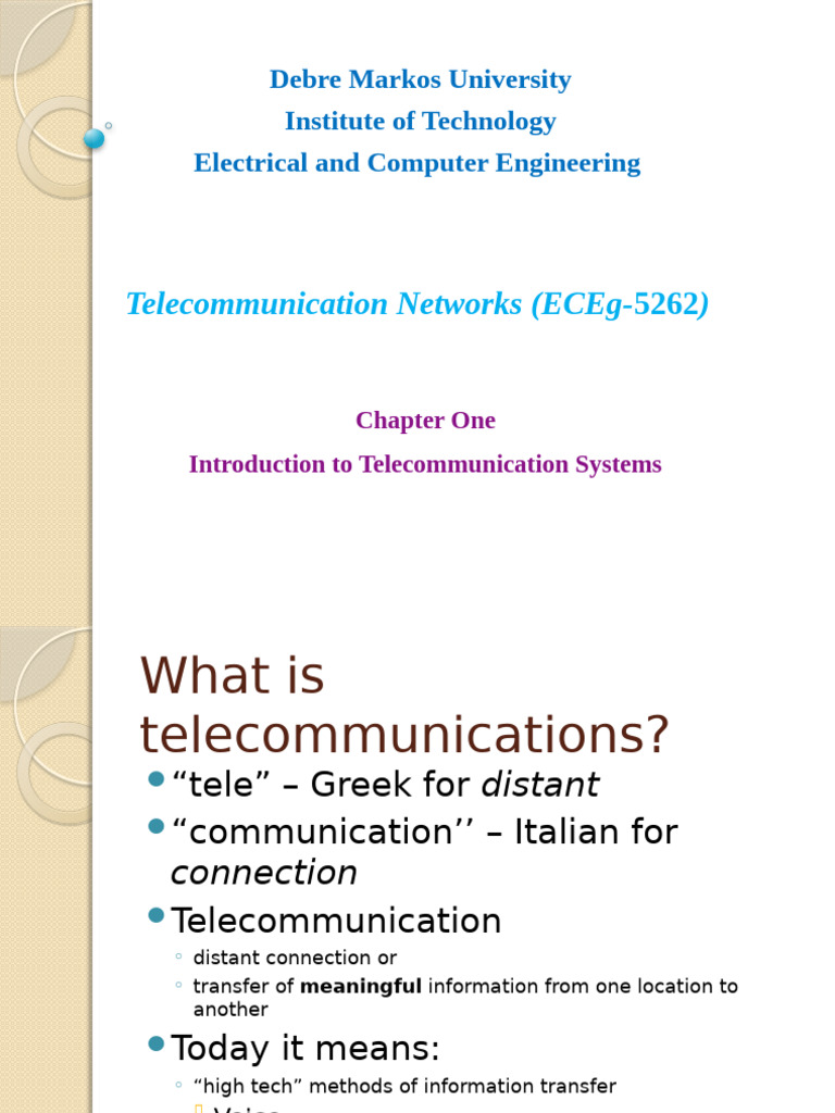 01. Introduction to Telecommunication | PDF | Telecommunications ...
