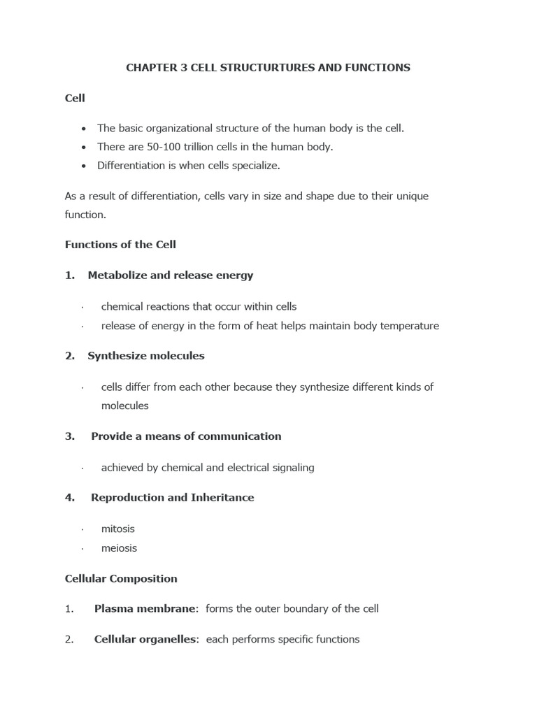 HUMAN ANATOMY AND PHYSIOLOGY CELL STRUCTURE AND FUNCTION visual data 7
