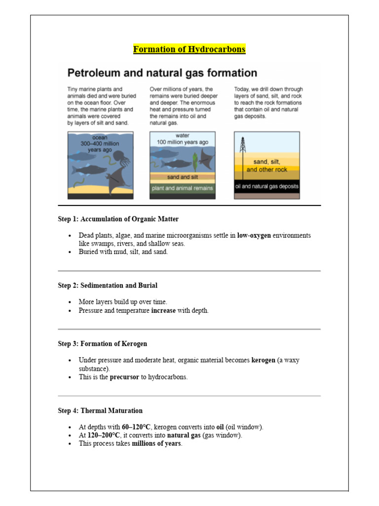 Formation Of Hydro Carbons Pdf Petroleum Reservoir Petroleum