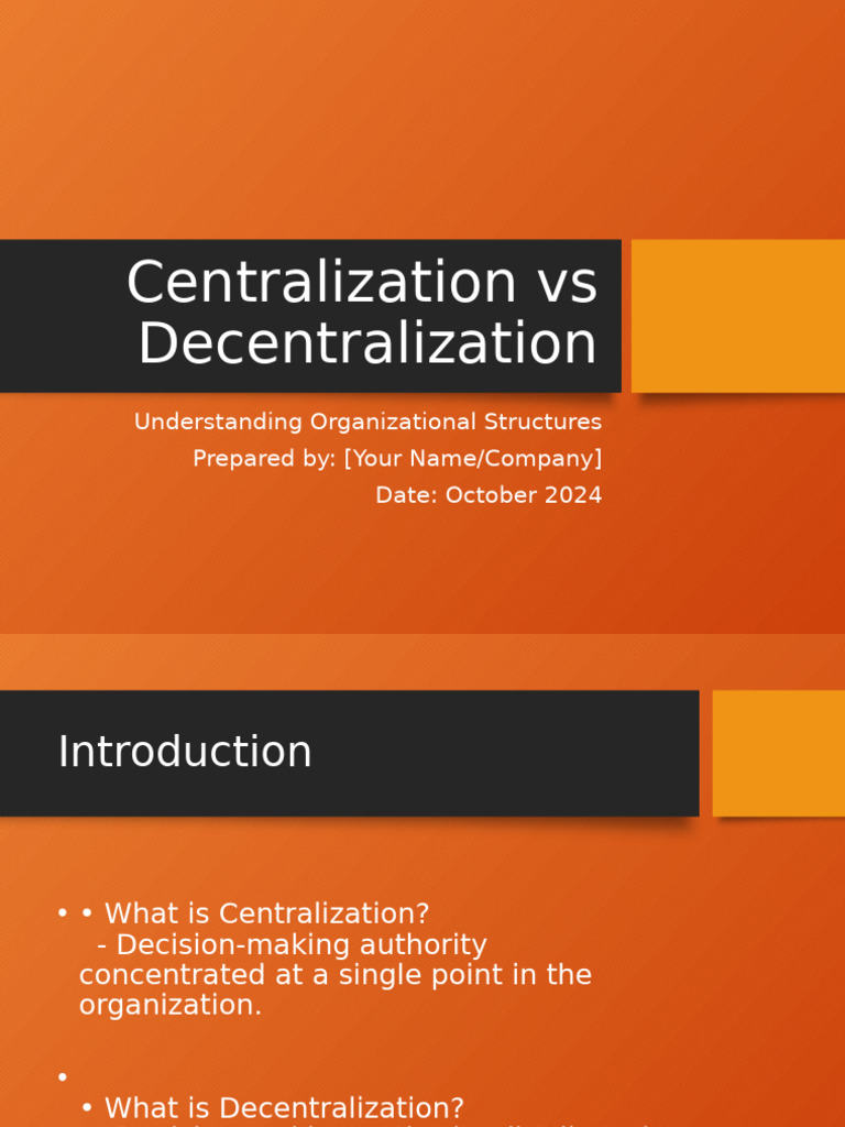 Centralization Vs Decentralization No Images | PDF