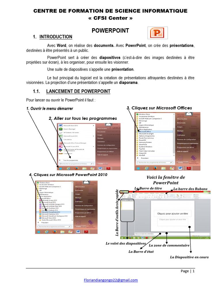 Utilisation de PowerPoint en Informatique | PDF | Microsoft Access ...
