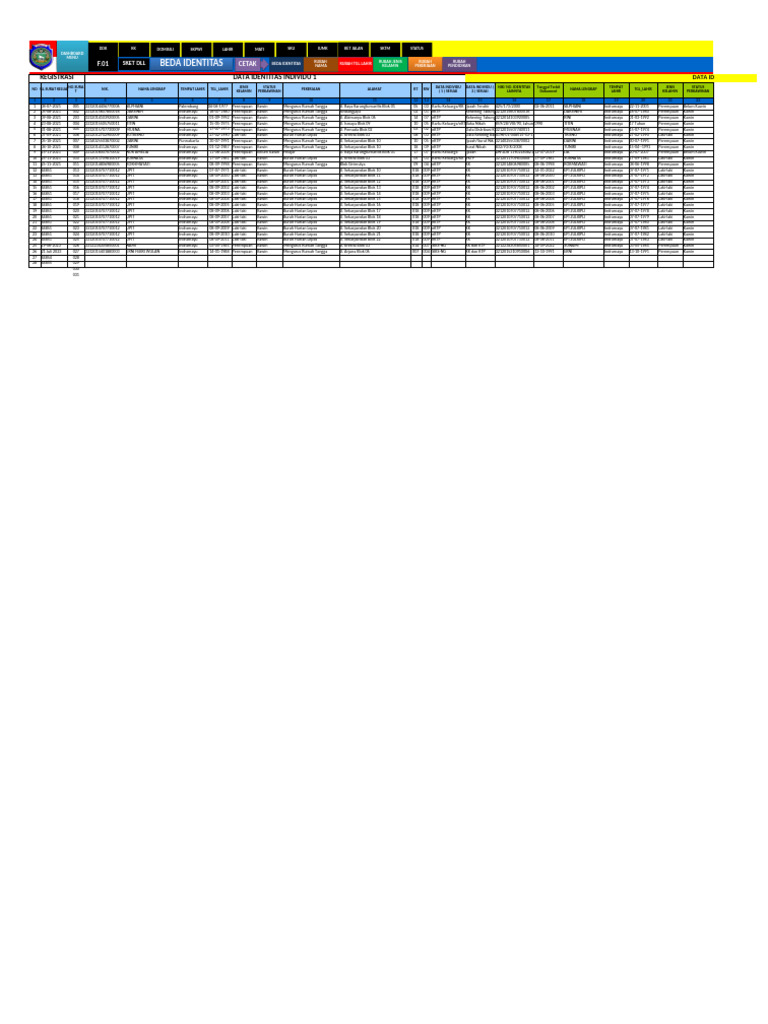 Registrasi Data Identitas Individu | PDF