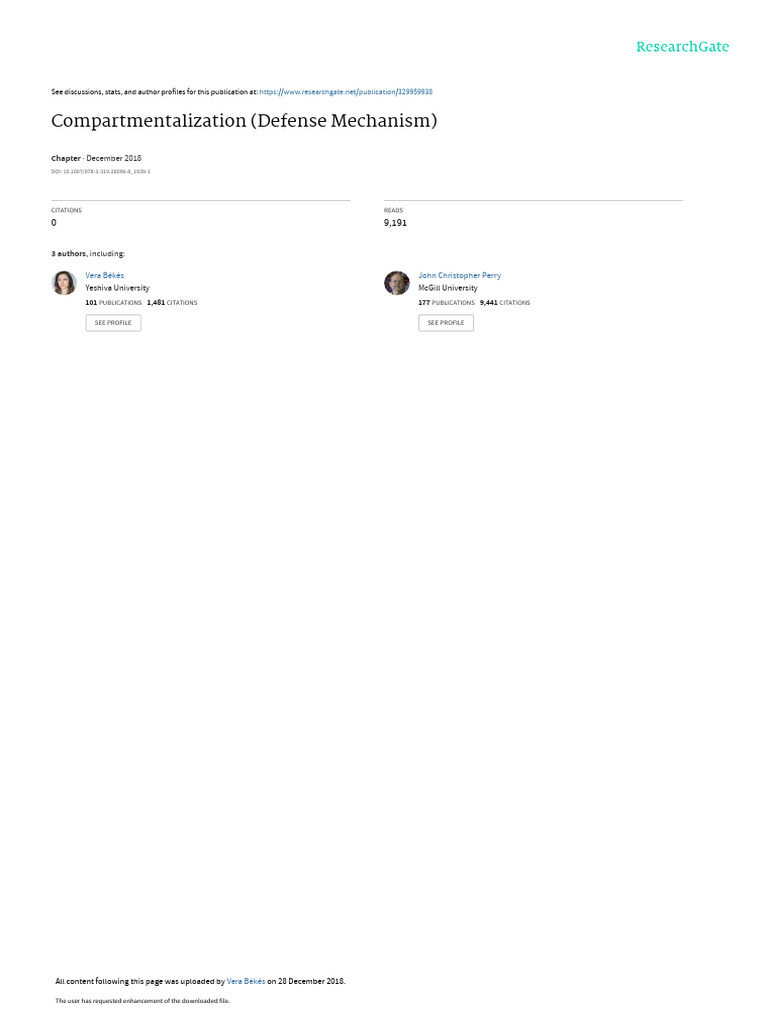 Bekes2019 ReferenceWorkEntry Compartmentalization | PDF | Dissociation ...