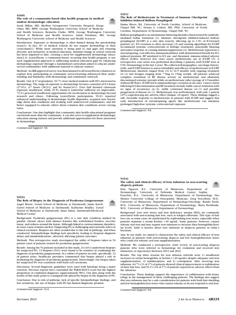 Community Skin Health Program Impact | PDF | Biopsy | Clinical Medicine