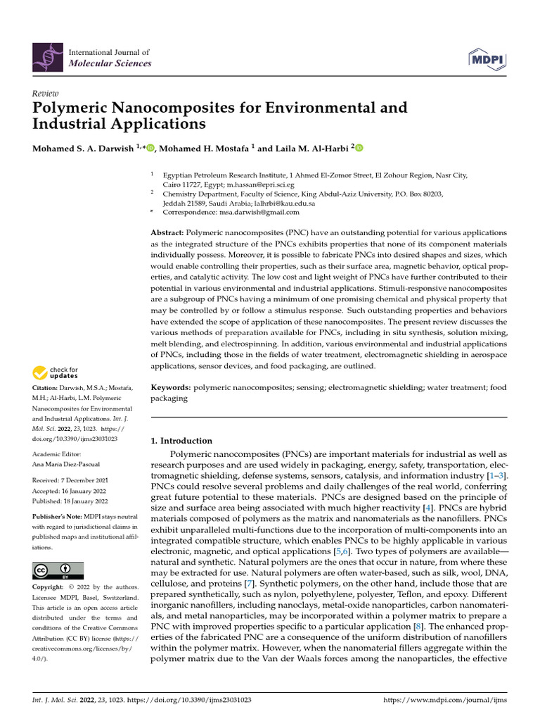 Polymeric Nanocomposites Review | PDF | Nanocomposite | Polymers