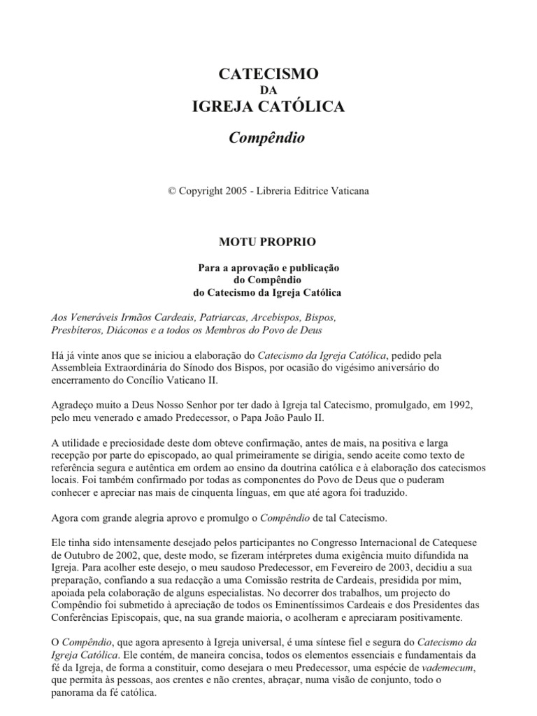 Compêndio do Catecismo Da Igreja Catolica