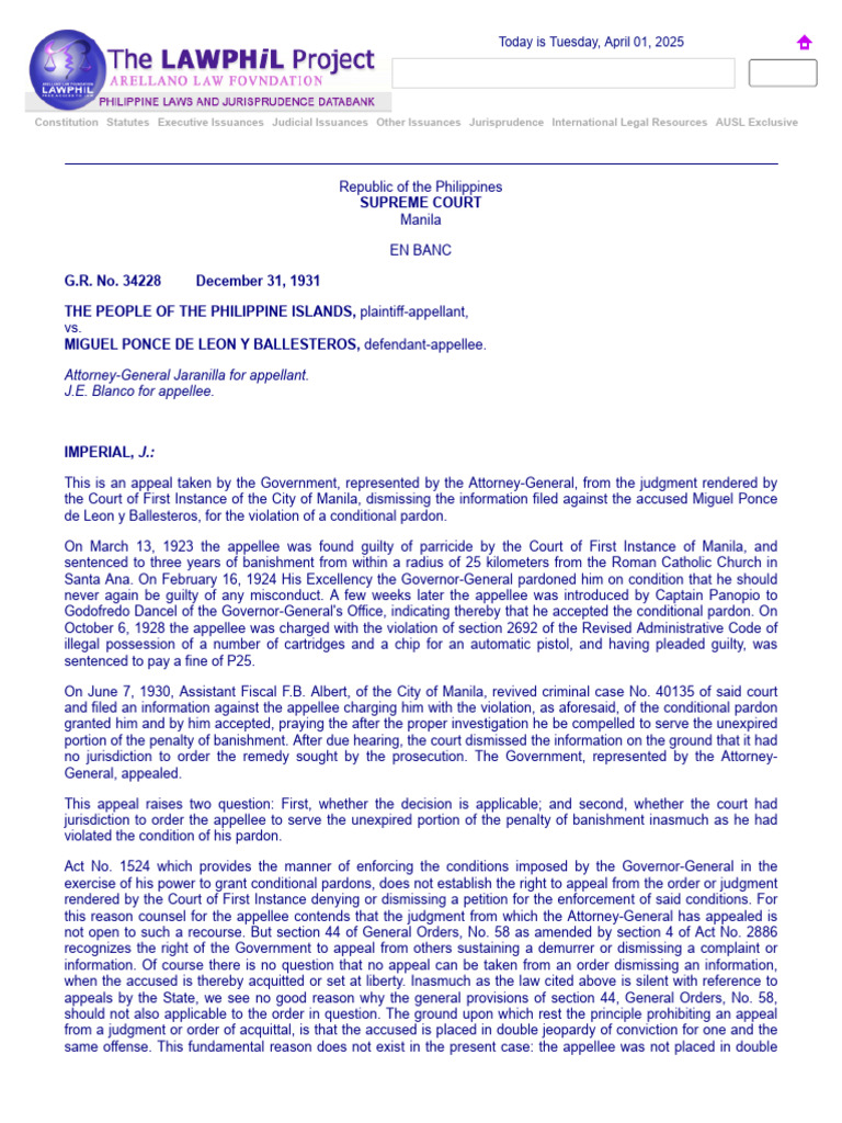 Conditional Pardon Violation Case Summary | PDF | Acquittal | Pardon