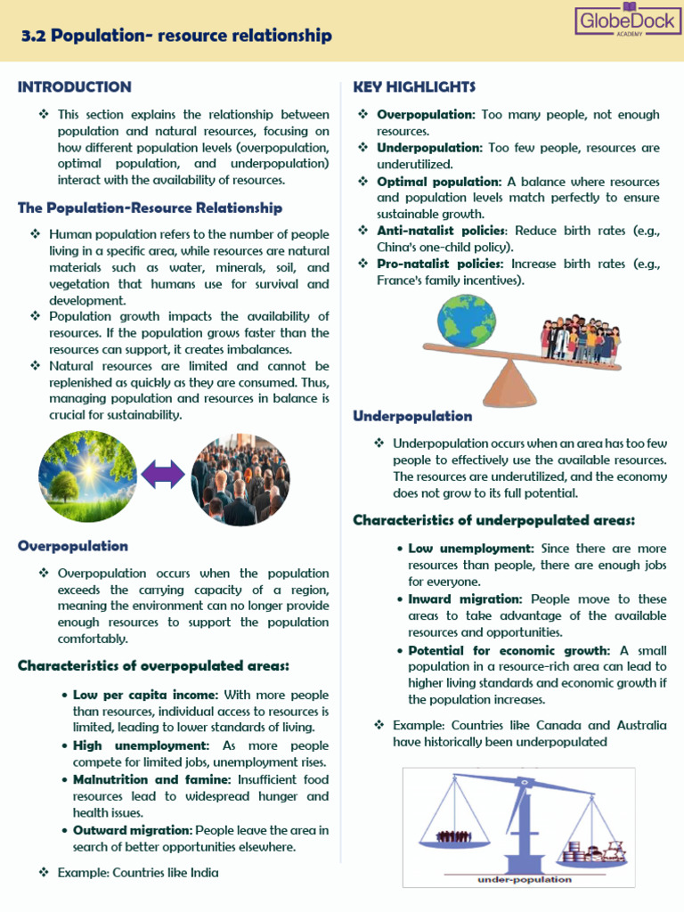 Population and Resource Dynamics Explained | PDF | Birth Rate | Human ...