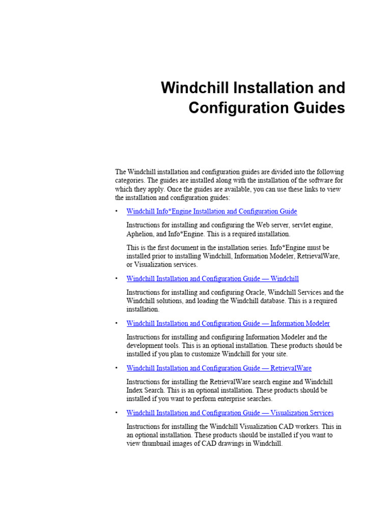 Windchill Installation Guides Overview | PDF