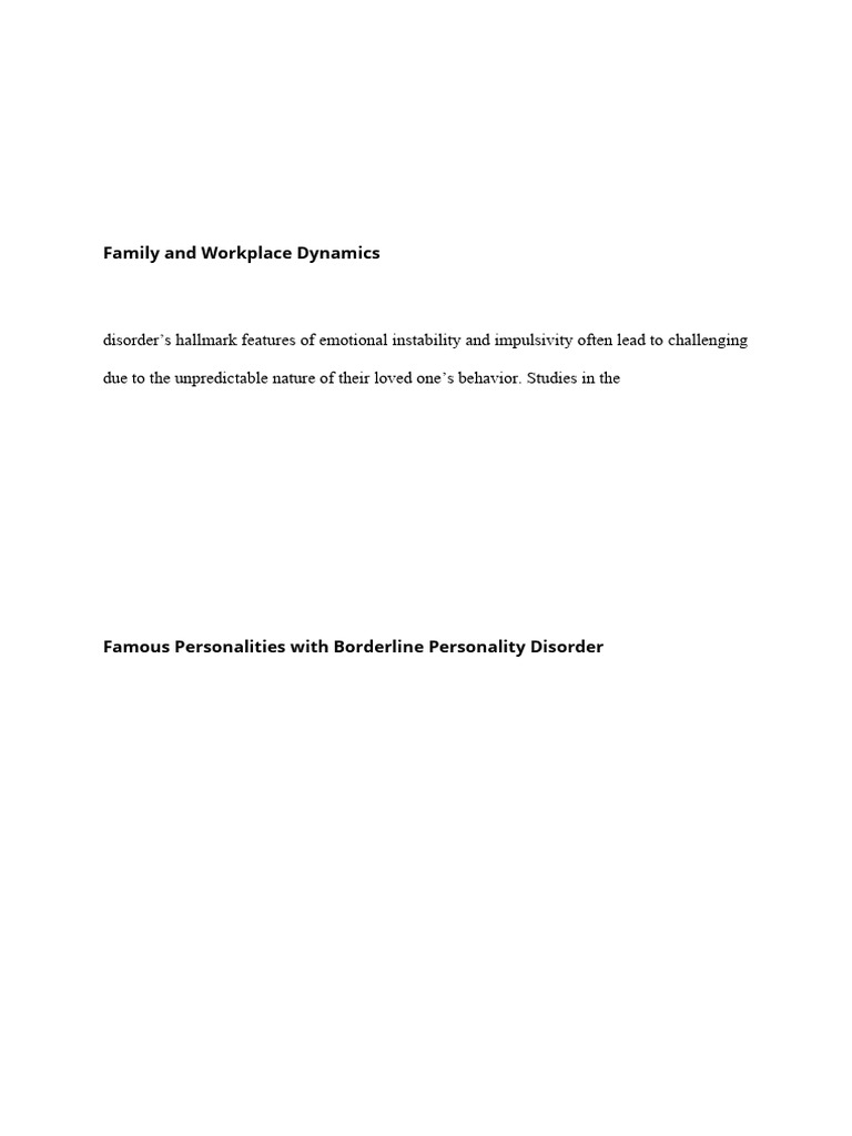 Understanding Borderline Personality Disorder | PDF | Borderline ...