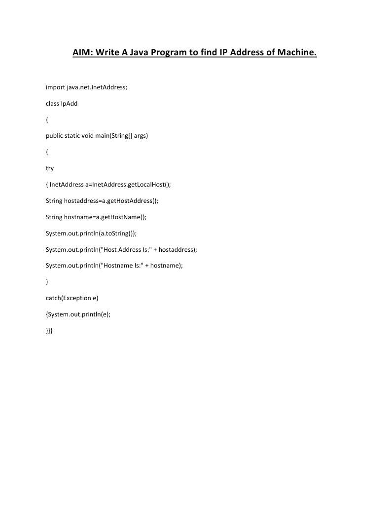 Java Program for IP and URL Info | PDF | Teaching Methods & Materials ...