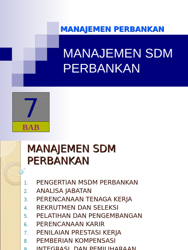 Manajemen SDM dalam Perbankan Efektif | PDF