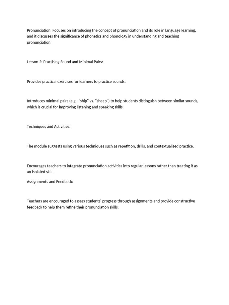 Teaching Pronunciation in English | PDF