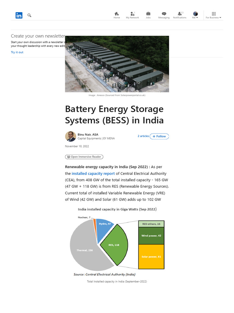 BESS Capacity and Trends in India | PDF | Renewable Energy | Energy Storage