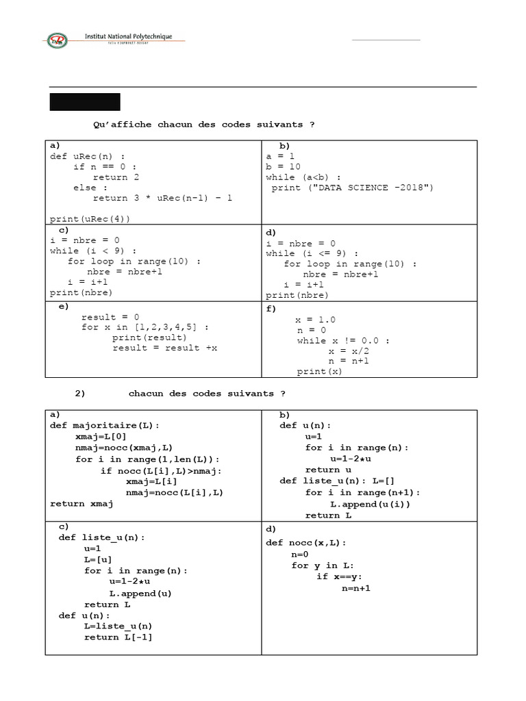 Codes Python : Analyse et Exemples | PDF | Intégral | Mathématiques