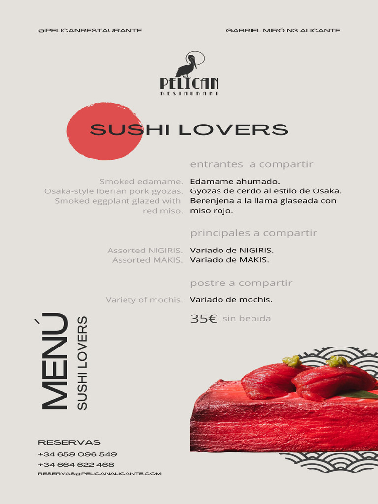 Menu Sushi Lovers | PDF