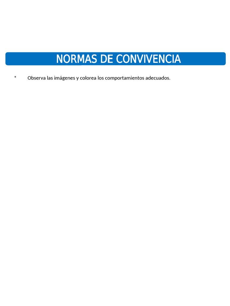 Normas de Convivencia para Primero de Primaria | PDF