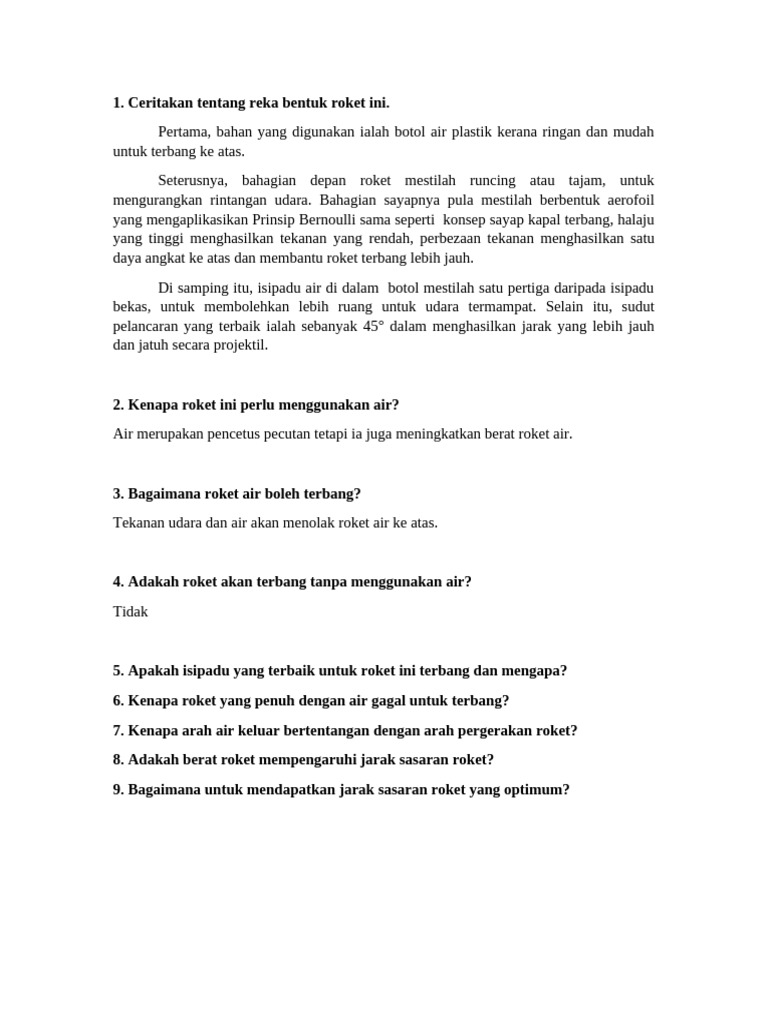 Sayap Roket Air yang Efektif | PDF