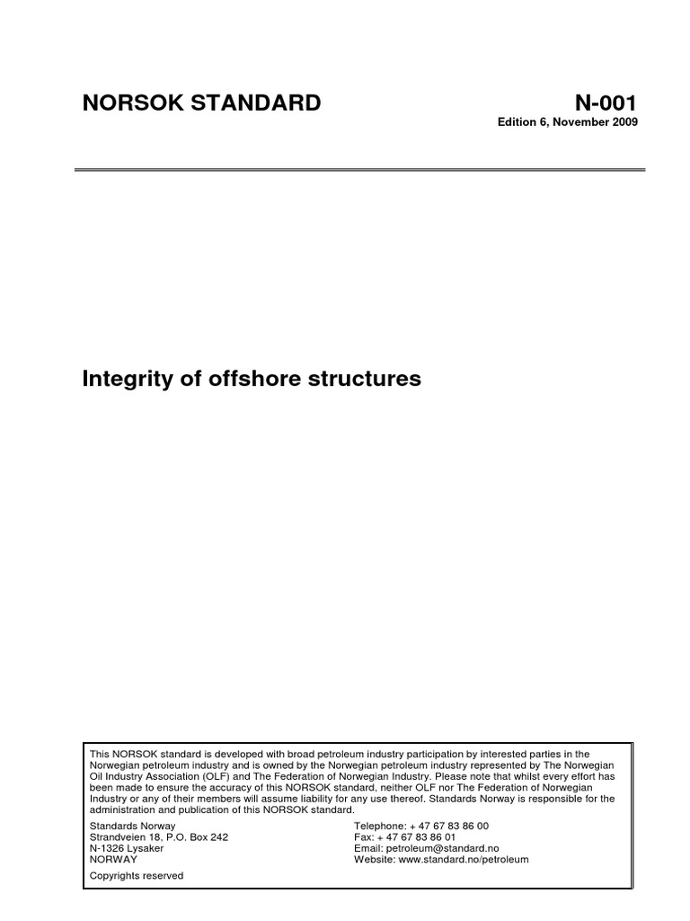 NORSOK Standard N-001: Offshore Structures | PDF | Verification And ...