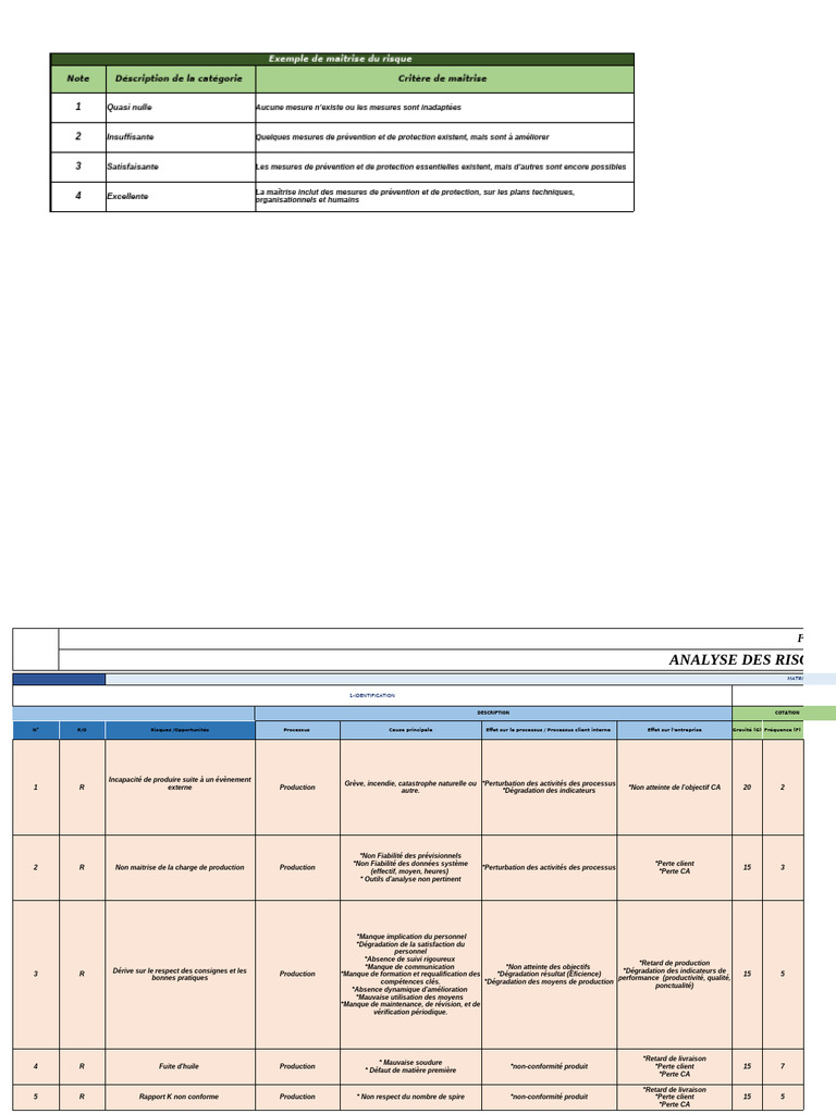 Exemple d'analyse des risques en entreprise | PDF | Gestion des risques ...