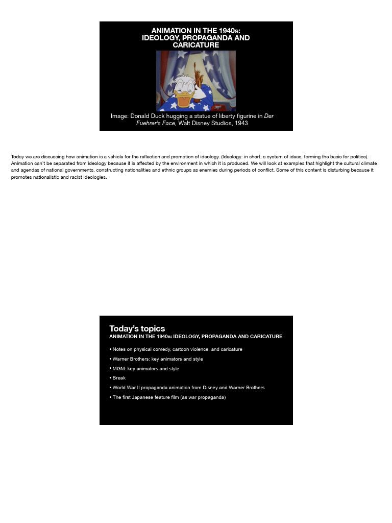 Week 5 - Animation and Political Ideology-Propaganda and Caricature | PDF