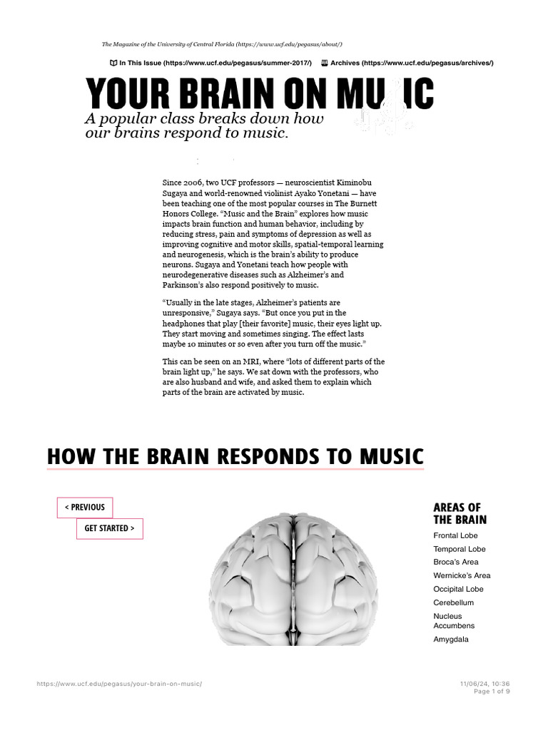 Music And The Brain What Happens When You Re Listening To Music Pdf