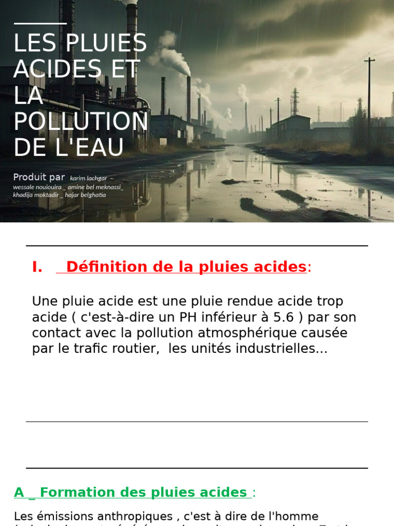 Pluies acides et pollution de l'eau | PDF | la pollution | Pollution de ...