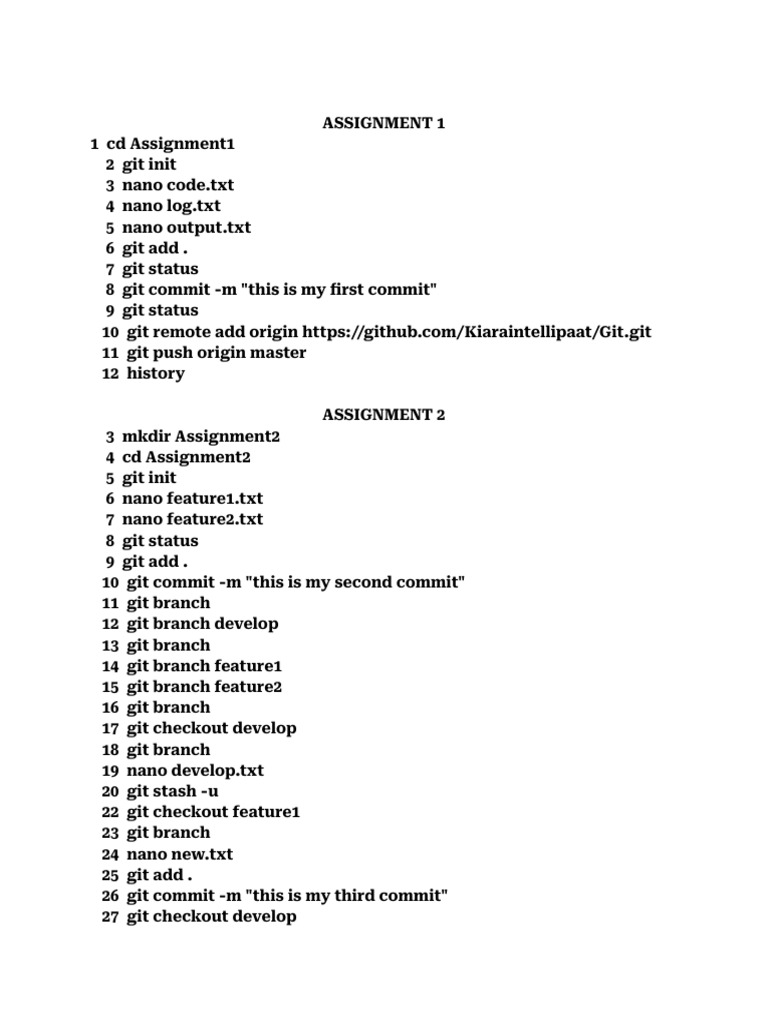 Git Workflow Assignments Guide | PDF | Free Software | Unix Software