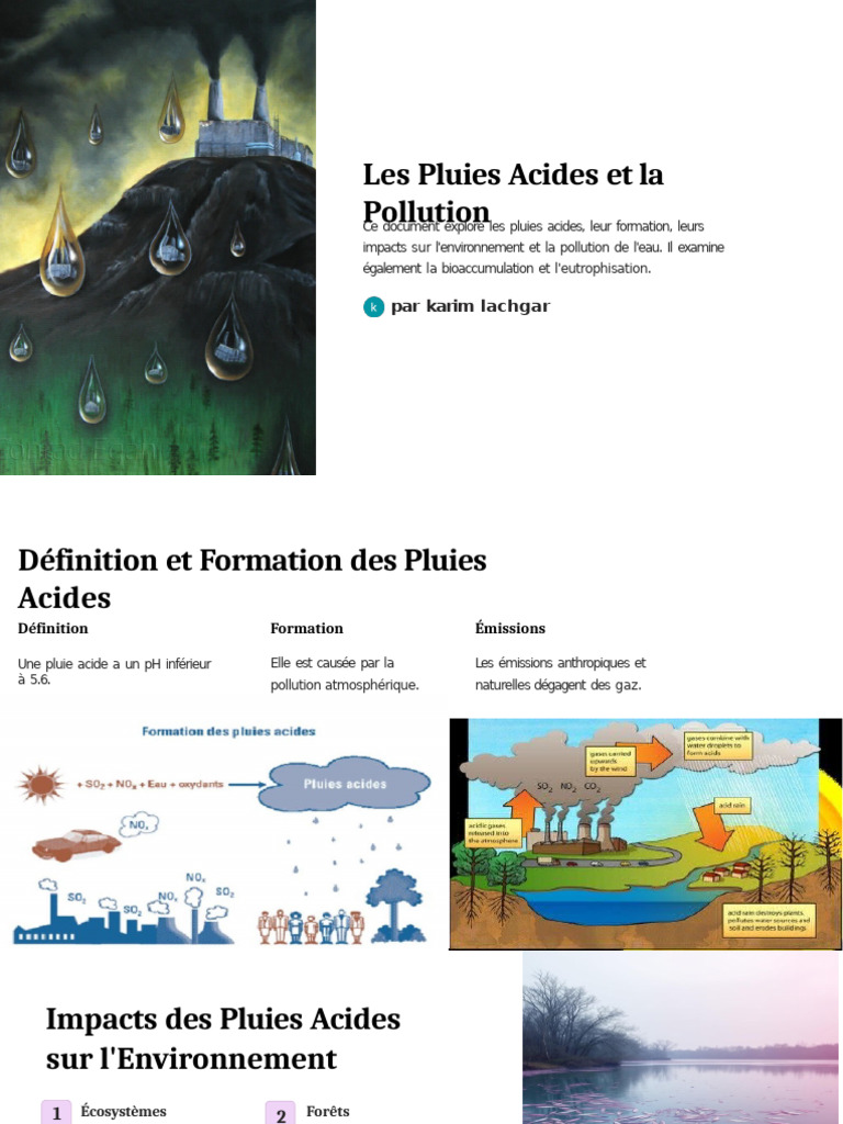 Pluies Acides : Impact et Pollution | PDF | la pollution | Eutrophisation