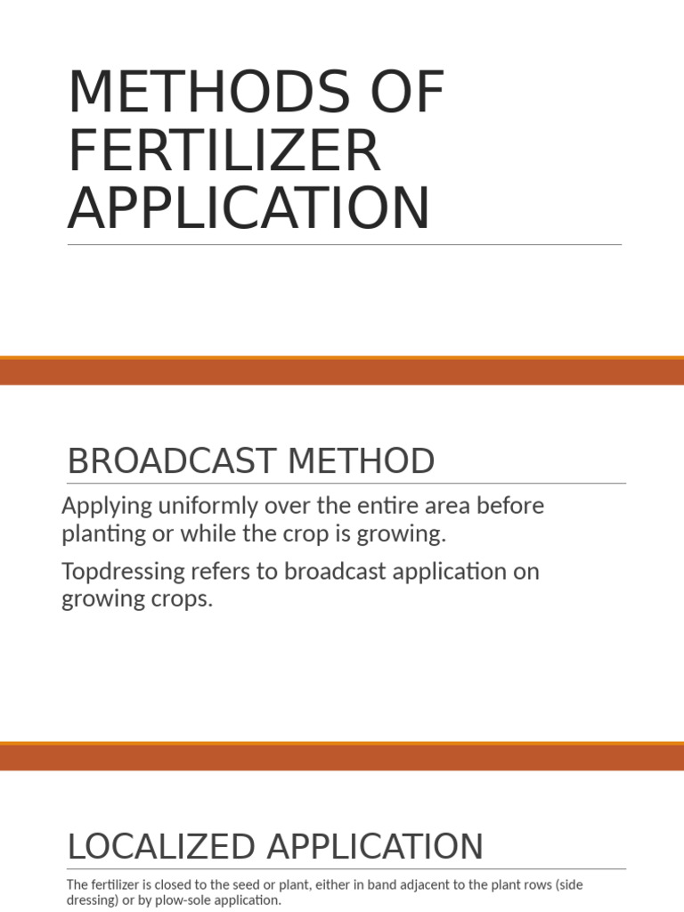 Methods of Fertilizer Application | PDF | Mulch | Compost