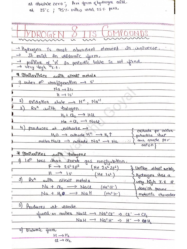 Hydrogen Notes | PDF